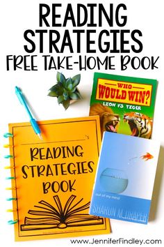 three books with the title reading strategy free take - home book