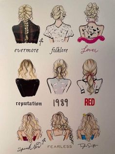 an image of women's hair styles from different eras