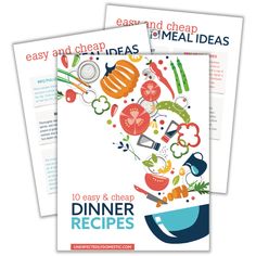 two cookbooks with the title easy and cheap meal ideas