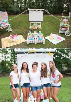 Trendy Outdoor Movie Night Teen Birthday Party // Hostess with the Mostess® Outdoor Movie Night Party, Outdoor Movie Party, Movie Night Birthday Party, Outdoor Movie Screen, Movie Birthday Party, Outdoors Birthday Party, Outdoor Birthday