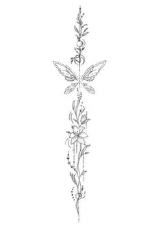 a drawing of a cross with flowers on it