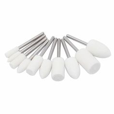 10 pcs white cotton head sewing needle tips set with 6mm round needles for sewing