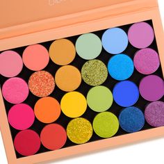 Colorful Makeup Palette, Colorful Eyeshadow Palette, Rainbow Eyeshadow, Cosmetic Grade Glitter, Rainbow Palette, Makeup Palettes, Eyeshadow Palettes