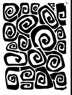 a black and white drawing of abstract shapes