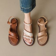 CHIKO Kourtnei Open Toe Block Heels Flats Sandals feature leather upper, leather lining, rubber sole. Heel height is approx. 0.8" (2 cm) Pose Fotografi, Women Shoes Flats Sandals, Flats Sandals, Womens Summer Shoes, Ladies Shoes, High Heel Sandals, Cute Shoes, Summer Shoes, Flat Sandals