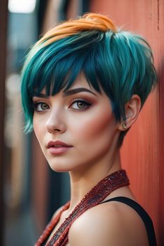 Pixie Haircolor Ideas, Pixie Hair Color, Edgy Hair Color, Pixie Haircut Ideas, Pixie Bob Hairstyles, Vivid Hair Color, Pixie Cut With Bangs, How To Lighten Hair