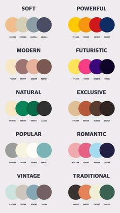 the color chart for different shades of paint