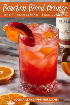 Sweet Bourbon Drinks, Blood Orange Recipes Drinks, Fall Bourbon Drinks Cocktail Recipes, Holiday Cocktails Thanksgiving, Fall Whiskey Cocktails, Fall Mixed Drinks, Smoked Maple Bourbon Cocktail, Spiced Bourbon Cocktail