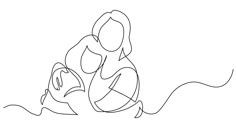 a drawing of two people in the water with one holding onto another person's arm