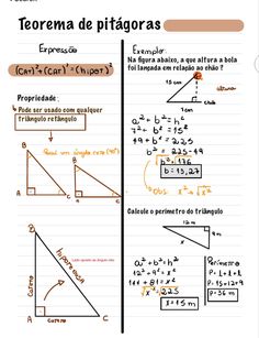 a notebook with some writing on it and an image of the same triangle in spanish