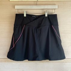 Black And Pink, Sports Skirt, Medium, Shorts Underneath, Never Worn Fitted Black Sports Skirt, Sporty Black Mini Skirt, Fitted Black Skirt For Sports, Sporty Black Skirt With Built-in Shorts, Black Sporty Lined Skirt, Sporty Black Lined Skirt, Black Sports Skort With Pockets, Sporty Black Skort With Pockets, Sporty Black Pleated Skirt