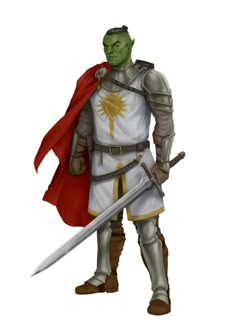 Male Half Orc Champion Fighter Knight Iomedae - Pathfinder 2E 2.1 PFRPG PFSRD DND D&D 3.5 5E d20 fantasy Orc Champion, Pathfinder 2e, Half Orc, Alternate Reality, Art Pictures, Character Art, Quick Saves, Art