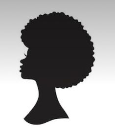 the silhouette of a woman's head is shown