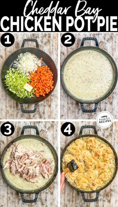 the steps to make cheesy chicken pot pie