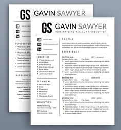 two resume templates with the same cover letter and numbers on each one, both in black and white