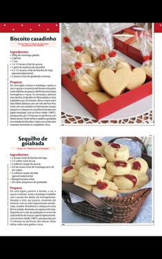 the recipe is in spanish and has heart shaped cookies