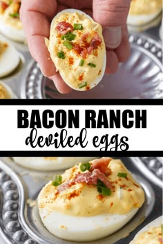 bacon ranch deviled eggs are the perfect appetizer for any party or brunch