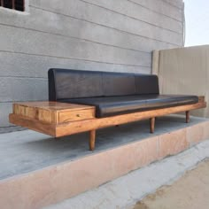 "Reproduction of the mid-century Modern classic Adrian Pearsall platform sofa - 1709S. To uphold the quality of this timeless style we used Full Grain leather and Solid Acacia Wood to ensure this piece will last a lifetime.  120\" long 32\" tall 32\" deep Seats are 16\" off the ground 1709-s replica" L Shape Sofa Living Room Wodden, Homemade Sofa Indoor, Wooden Armrest Sofa, Corner Sofa Set Wood, Box Sofa Wooden, Modern Wooden Sofa Living Rooms, Japanese Furniture Couch, Split Level Furniture, Mid Century Wood Frame Sofa