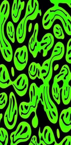 an abstract green pattern on black background