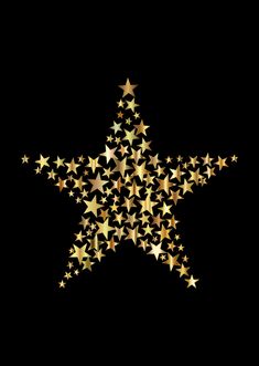 gold stars are arranged in the shape of a star