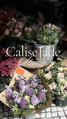 flowers for sale at a flower shop called calise jage