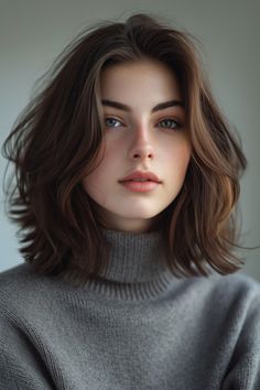 92+ Gorgeous Dark Brown Hair with Highlights Ideas! Hair Colour For Green Eyes Pale Skin, Prom Glam, Hair Colour For Green Eyes, Brown Hair Green Eyes, Hd Dp, Hair Pale Skin, Haircut Inspo, Short Brown Hair, Girl With Brown Hair