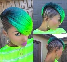 Shaved Hair Designs, Edgy Haircuts, Ombré Hair, Hair Tattoos, Sassy Hair, Funky Hairstyles, Shaved Hair, Cool Hair Color, Love Hair