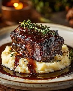 Braised Short Ribs with Mashed Potatoes Meat Feast Pizza, Baked Meatloaf, Creamy Parmesan Chicken, Cranberry Turkey, Old Fashioned Bread Pudding, Alfredo Lasagna, Mexican Casserole Recipe, Stuffing Balls, Fall Meals