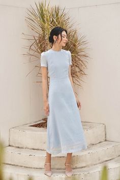 Simple Wedding Dress, Color Combinations For Clothes, Daytime Dresses, Tailored Dress, Modest Fashion Outfits, Blue Midi Dress, Simple Wedding, Teen Fashion Outfits, Event Dresses