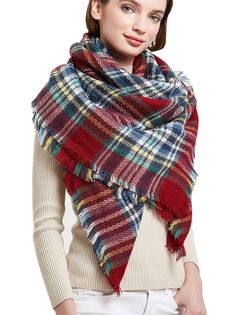 PRICES MAY VARY. Dimension: 55*55 Inches, Square scarf Soft and close to the skin,more warmer. Multicolor Plaid modeling, more fashionable **Includes: A Frosted Dust bag signature Wander Agio** The best quality Woolen Yarn, soft and close to the skin, the manufacturers commitment does not fade, no pilling 
 Ultra wide, long 55"*55",Square Scarf can be conditioning shawls, scarves shawls dual-purpose, all-match section, necessary tide girls. Winter Shawls, Scarf Square, Winter Shawl, Brands Fashion, Infinity Scarves, Plaid Blanket, Fashion Scarves, Warm Blanket, Warm Scarf