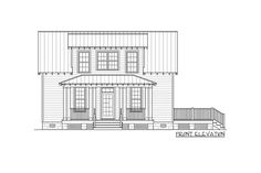 a drawing of the front elevation of a house