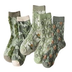 PRICES MAY VARY. 75% Premium Cotton, 20% Polyester, 5% Spandex. Fits shoe sizes 5-10 women. These are not thin or super thick either. The thickness of the sock is that of a normal sock, not as thin as a trouser sock nor as thick as an athletic sock. The floral pattern goes with almost any color you can imagine when you're pulling together your outfit in the morning. If you have any questions, please don't hesitate to contact us. Estilo Harajuku, Vintage Socks, Floral Socks, Embossed Printing, Japanese Harajuku, Vintage Fairies, Style Japonais, Winter Socks, Cute Socks