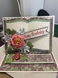 a close up of a birthday card on a table