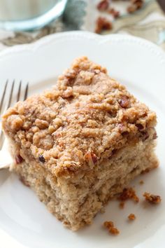 a close up of a piece of cake on a plate