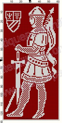 Gallery.ru / Фото #224 - Le Filet Ancien VII - gabbach Pixel Medieval, Medieval Cross Stitch, Minecraft Pattern, Medieval Cross, Christian Cross Stitch, Fillet Crochet, Tapestry Crochet Patterns, Pixel Pattern, Cross Stitch Patterns Free