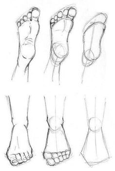 the steps to drawing feet in perspective