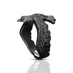 'The Raven' Black Sterling Silver Raven Ring Raven Ring, Raven Jewelry, Dress Rings, The Raven, Black Rhodium, Silver Rings, White Gold, Sterling Silver, Ring