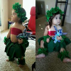 Totally have to do this for Halloween next year! This would be so easy and way too cute! Lilo Costume, Lilo And Stitch Costume, Stitch Costume, Costume Disney, Baby Kostüm, Baby First Halloween