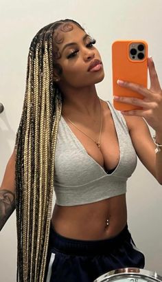 Mixed Color Braids, Braids For Ladies, Latest Braids Hairstyles, Latest Braids, Color Braids, Twisted Hair, Big Box Braids Hairstyles, Feed In Braids Hairstyles, Blonde Braids