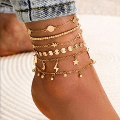 Butterfly Legs, Sequin Bracelet, Fancy Outfit, Womens Ankle Bracelets, Turtle Jewelry, Ankle Chain, Gold Anklet, Ocean Jewelry