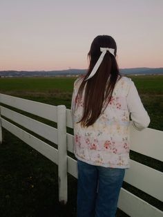 Ferndale, california, field, bow, ribbon, denim, jeans, farm, farm life, dairy farm, northern california, fence, cottagecore, farmcore outfit, farmcore aesthetic, quilted vest, floral vest, farmcore outfit California Fence, Farmcore Outfit, Farmcore Aesthetic, Ferndale California, Floral Vest, Floral Vests, Dairy Farm, Quilt Block Pattern, Bow Ribbon