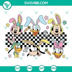 mickey and minnie mouse cartoon characters with checkerboard background for svg, dxf