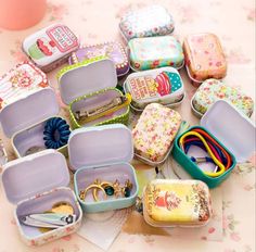 "Tins are simply fun to collect! You will receive 1 mystery tin of my choice. If you have a preference, you may request it. If I have it available, I will send it, if not, you will get one of my choice. It depends on availability. This small metal tin measures 2.1 high, 1 .25 wide, and .75 depth. Features a nice hinged top, so everything stays together! Perfect to hold your small square diamond painting wax pads, tips and multi placers, trash drills, pills, sewing notions, ear buds, or any small Macaron Dessert, Small Storage Boxes, Small Tins, Mini Storage, Painting Accessories, Coin Earrings, Pill Case, Packing Boxes, Candy Boxes