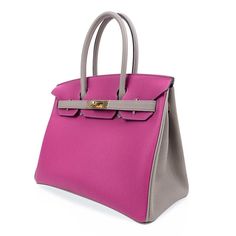 Luxury Pink Shoulder Bag For Travel, Designer Pink Satchel For Travel, Luxury Pink Bag With Double Handle, Luxury Pink Satchel With Detachable Strap, Designer Pink Bag With Removable Pouch, Designer Pink Bags With Removable Pouch, Designer Pink Bags With Dust Bag, Designer Pink Bag With Dust Bag, Designer Pink Bags For Travel