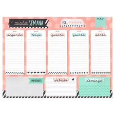 a pink and green planner with the words, i love you in spanish on it