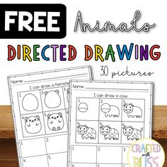 the free printable worksheet for kids to learn how to draw and color animals