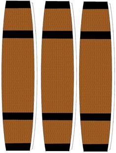 three brown and black striped surfboards