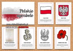 four cards with different symbols on them and the names of countries in russian, english, and