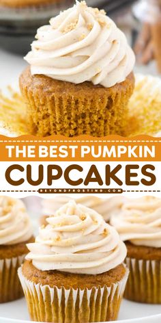 Don't miss out on this simple pumpkin dessert! It's a simple fall recipe for any get-together. Moist with a cinnamon maple cream cheese frosting on top, these homemade pumpkin cupcakes are the BEST. Save this pin! Flavorful Cupcakes, Pumpkin Cupcake Recipes, Pumpkin Cupcake, Pumpkin Pudding, Cupcakes With Cream Cheese Frosting, Vanilla Cake Mixes, Dessert Easy, Cupcake Flavors, Cupcake Recipe