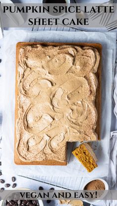 an overhead view of a cake with peanut butter frosting on top and other ingredients around it